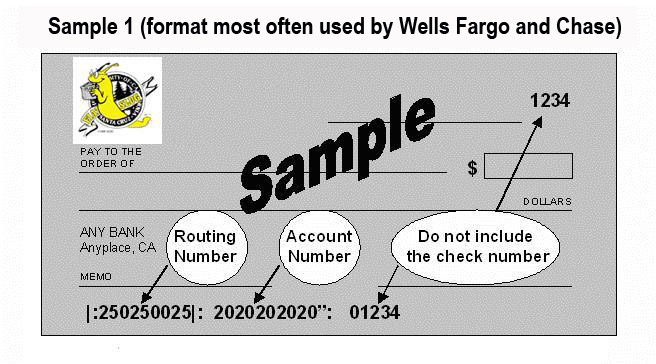 Sample Check - Wells Fargo / Chase